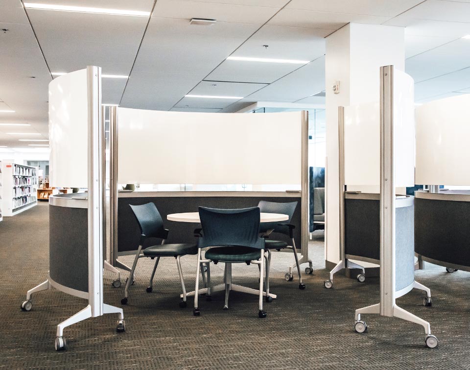 Agati's Framework mobile whiteboards at the Columbus Metropolitan Library