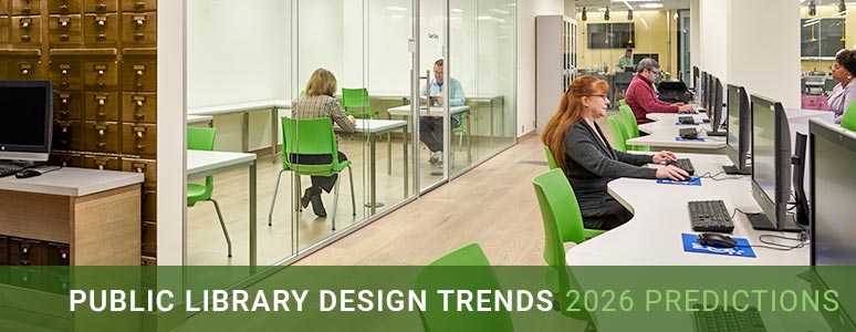 People studying at a public library on agati furniture