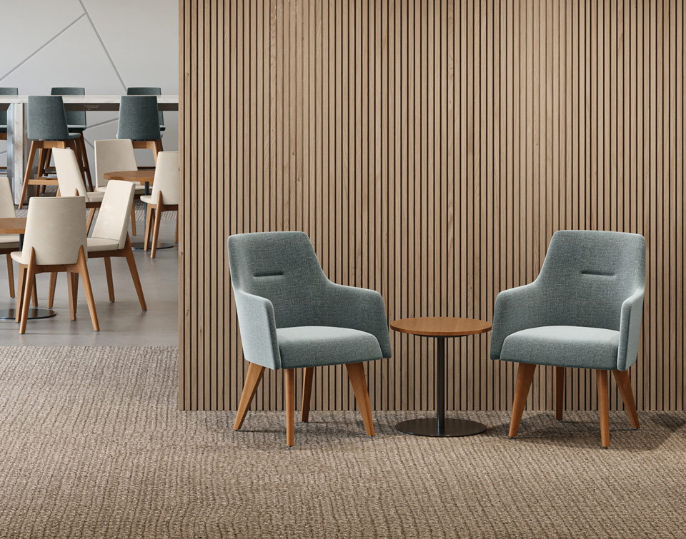 Agati's etta chairs featured in an airport lounge