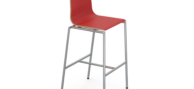 Sensi stool in red laminate