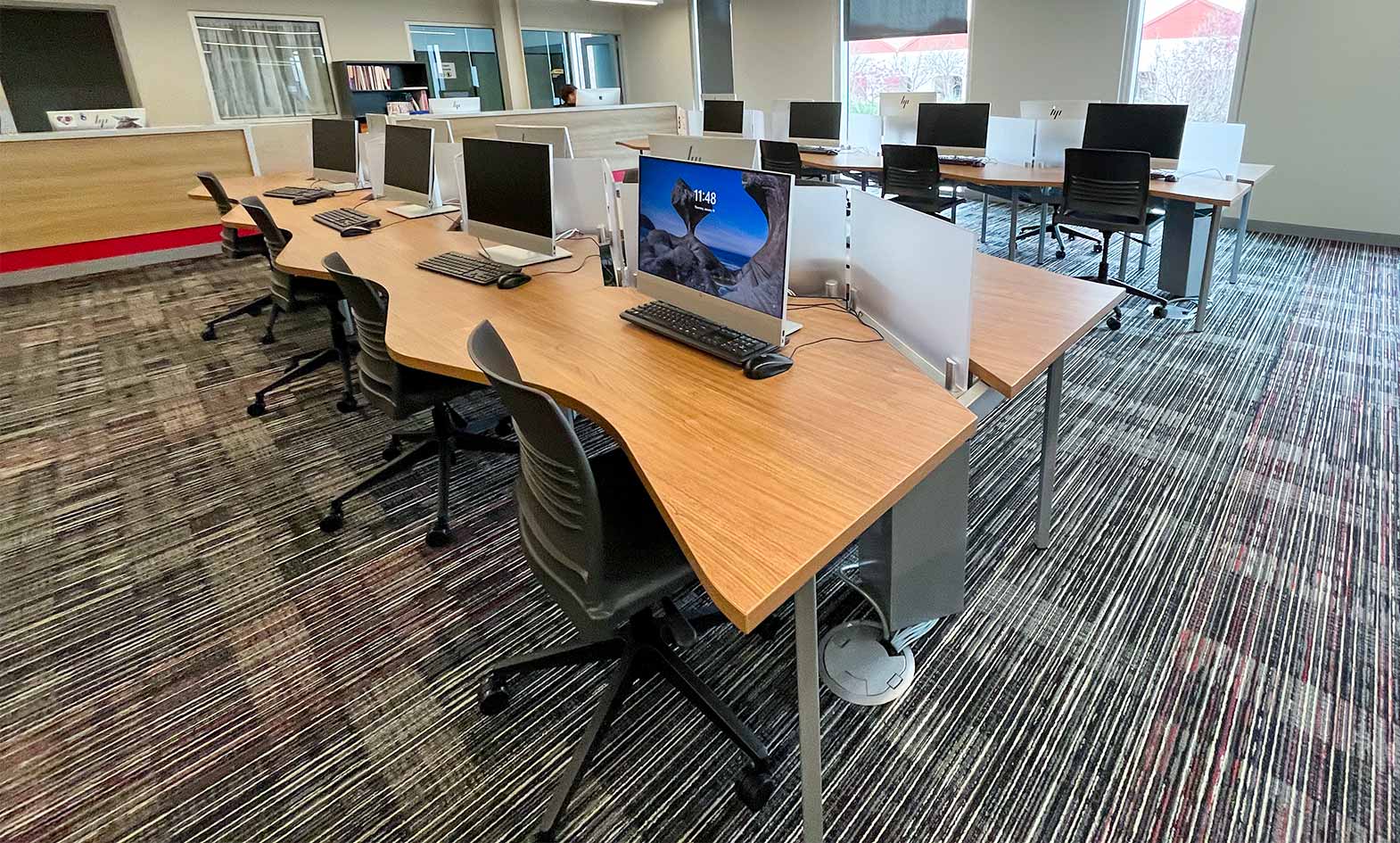 manifest computer workstations in a computer lab at las positas college