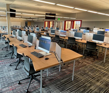 Computer workstations at las positas college featuring Agati computer tables