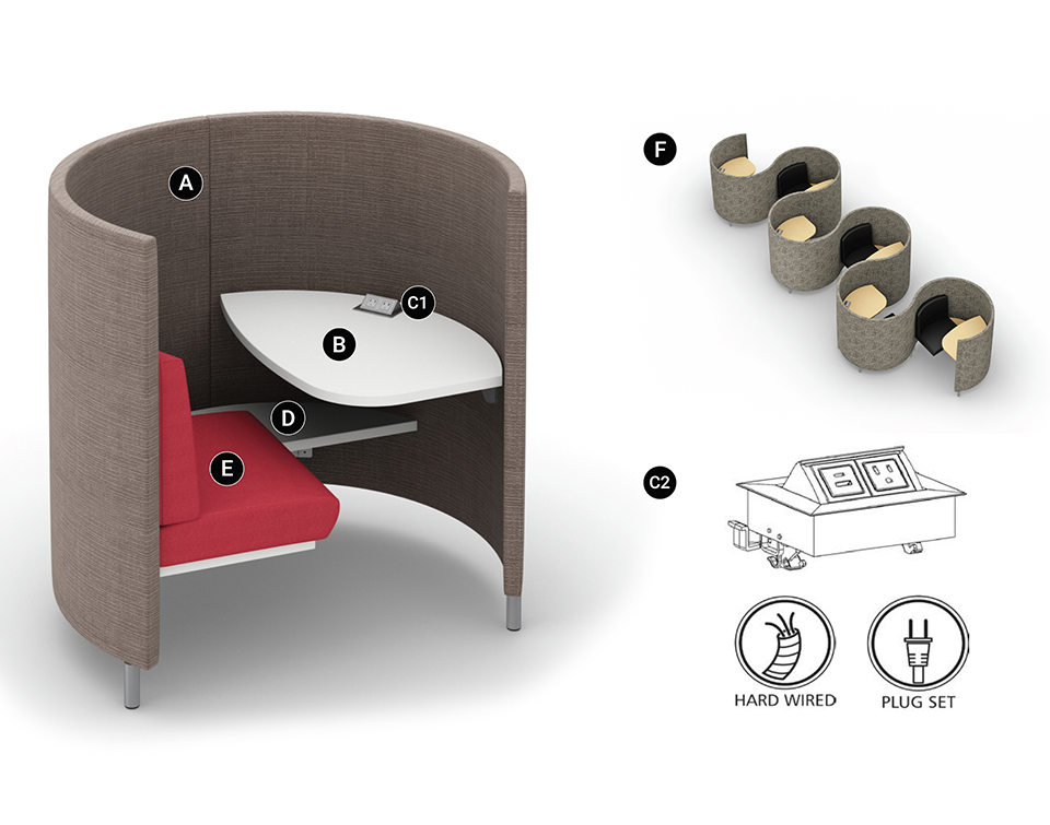 POD study carrel product specifications and details