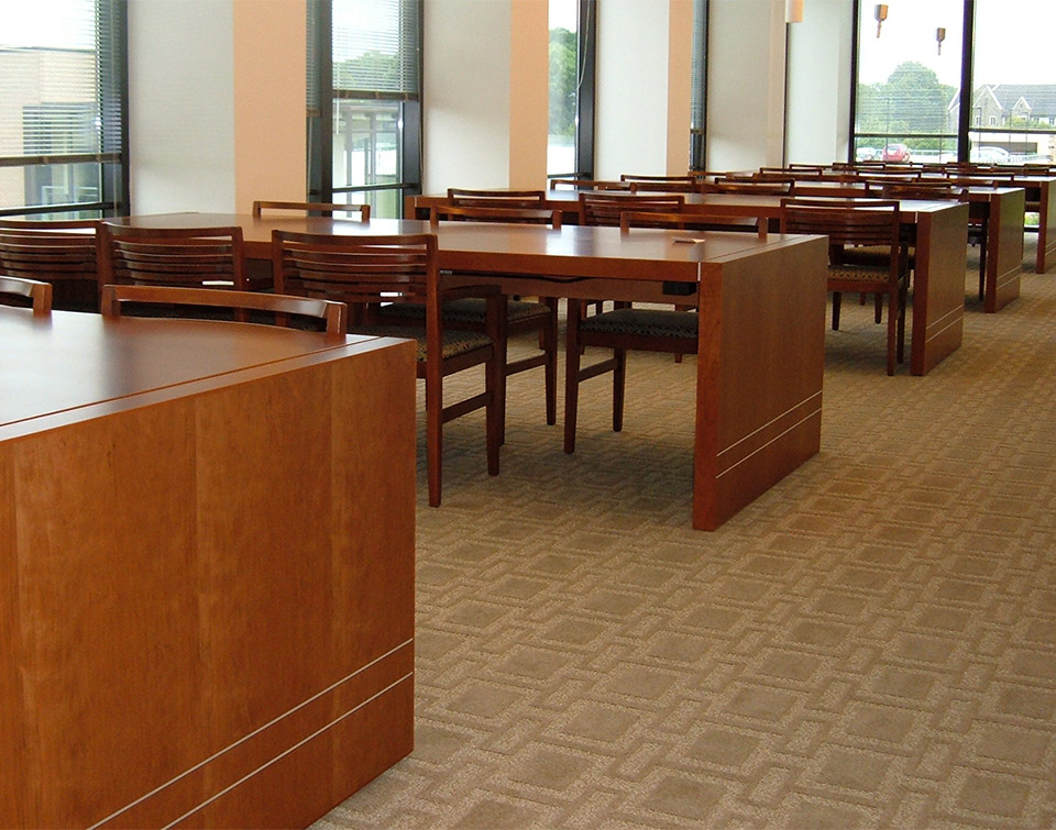 Villanova Law school featuring wood study tables by agati furniture