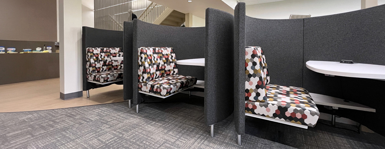 MiraCosta College using Agati Study pods for academic libraries for focused study in busy spaces
