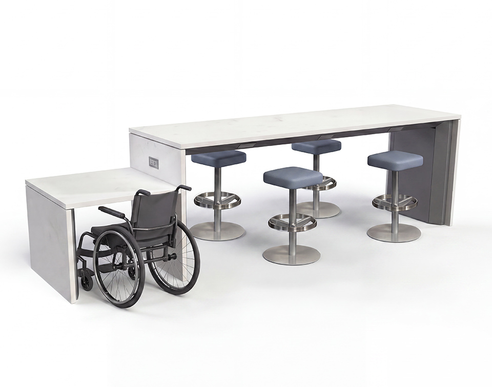 PowerBar with wheelchair for higher education