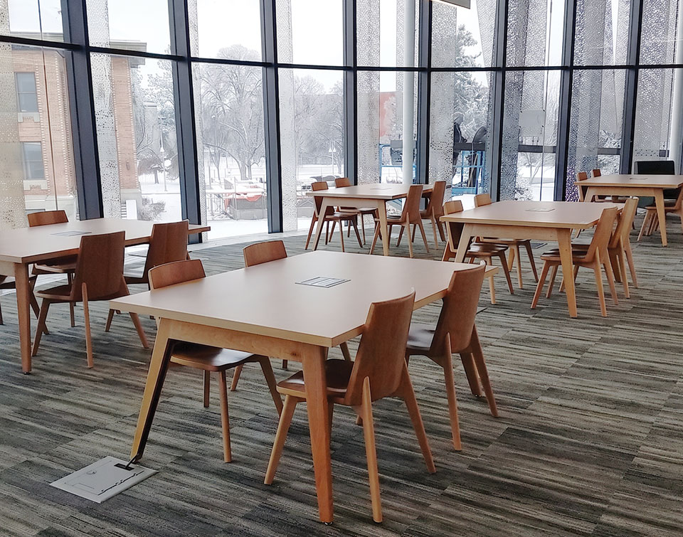 Group Study Tables in Library Commons