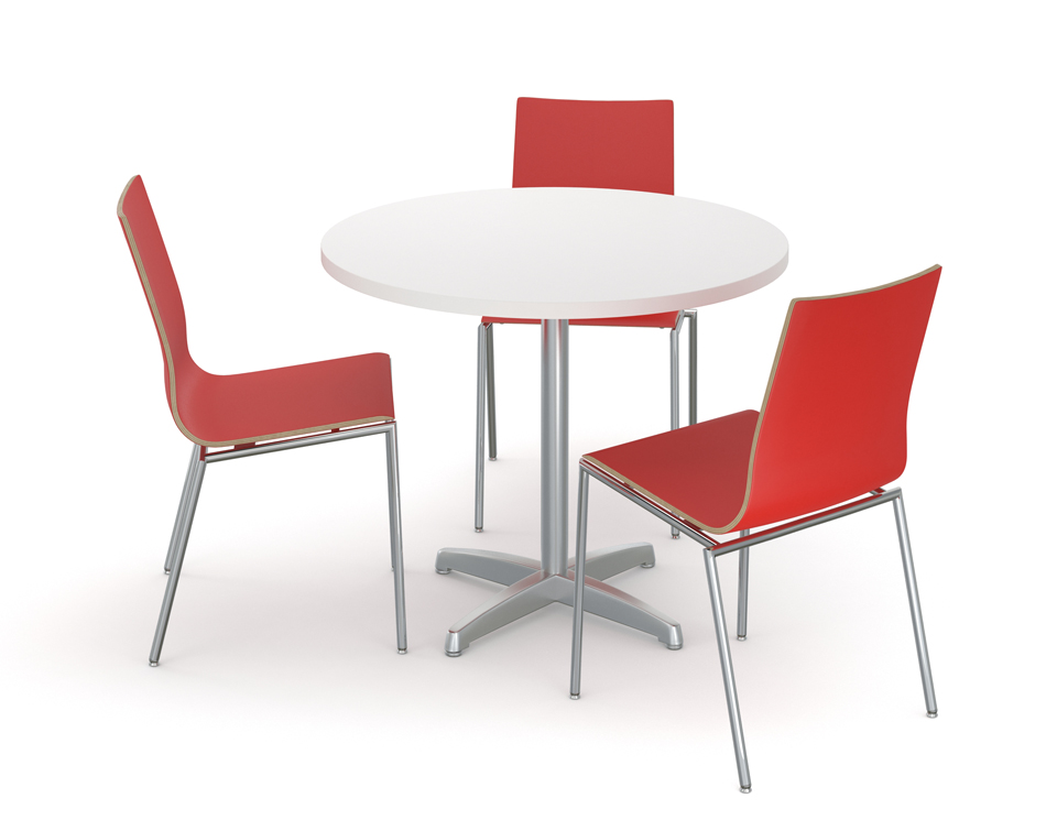 Metal X Base Table with Sensi laminate chairs